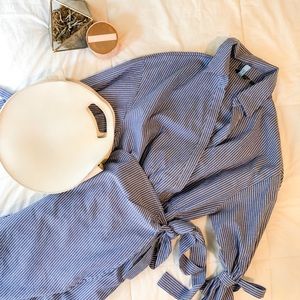 Pinstripe Wrap Dress